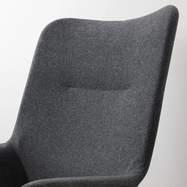 IKEA VEDBO ВЕДБУ, крісло із високою спинкою, Gunnared темно-сірий 805.522.24 фото №4