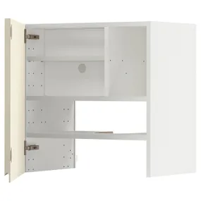 IKEA METOD МЕТОД, настінн шаф д / витяжки з полиц / дверц, білий / Voxtorp високий глянець світло-бежевий, 60x60 см 595.053.38 фото