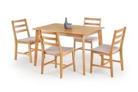 Столовий комплект HALMAR CORDOBA стіл + 4 стільці 120x80 см дуб фото