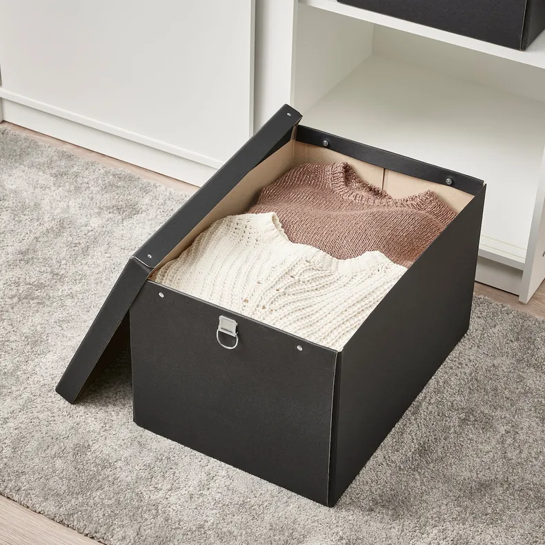 IKEA NIMM НИММ, коробка с крышкой, черный, 35x50x30 см 005.200.53 фото №8