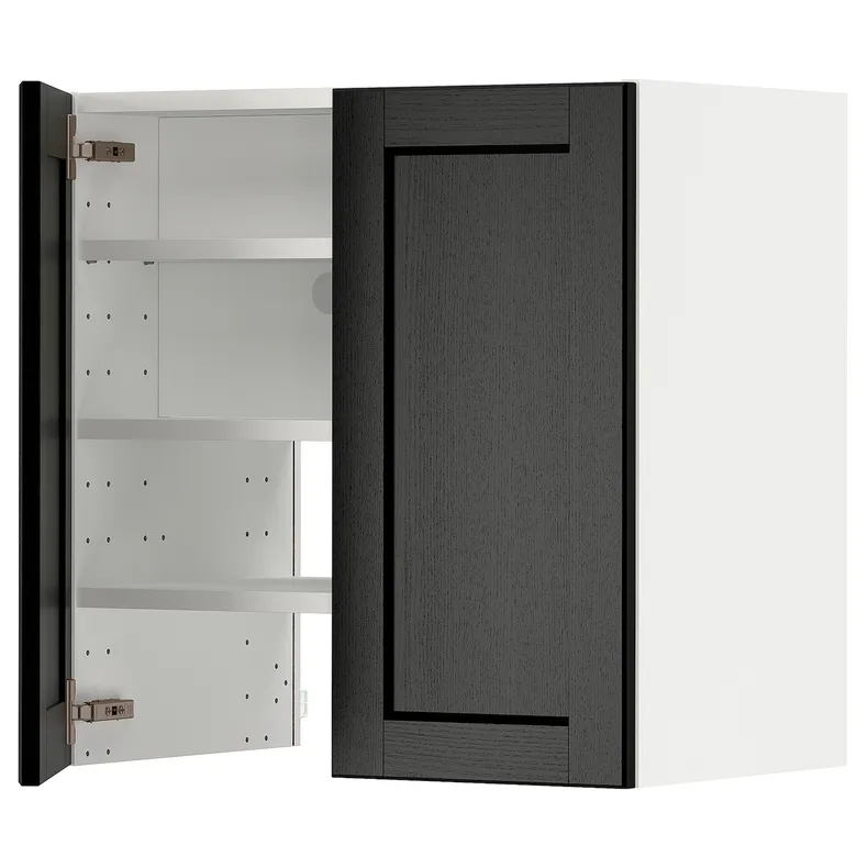 IKEA METOD МЕТОД, навесной шкаф д / вытяжки / полка / дверь, белый / Лерхиттан с черными пятнами, 60x60 см 095.052.65 фото №1