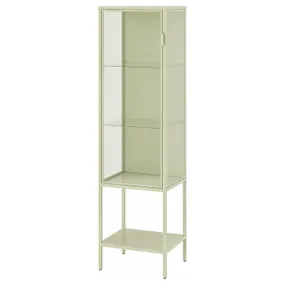 IKEA RUDSTA РУДСТА, шафа зі скляними дверцятами, світло-зелений, 42x37x155 см 005.327.20 фото