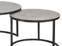 Комплект журнальных столиков (2 шт круглые) SIGNAL ATLANTA A. 80х45 см / 60х42 см, серый мрамор / черный мат фото thumb №4
