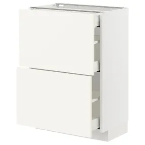 IKEA METOD МЕТОД / MAXIMERA МАКСІМЕРА, підлогова шафа / 2 фронт пан / 3 шухл, білий / ВАЛЛЬСТЕНА білий, 60x37 см 095.072.26 фото