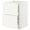 IKEA METOD МЕТОД / MAXIMERA МАКСИМЕРА, шкаф д / варочной панели / 2фасада / 2ящ, белый / Вальстена белый, 60x60 см 395.071.78 фото thumb №1