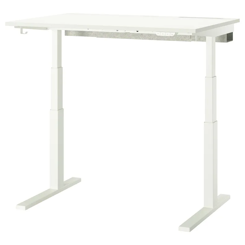 IKEA MITTZON МІТТЗОН, стіл регульований, електричний білий, 120x80 см 995.275.69 фото №1
