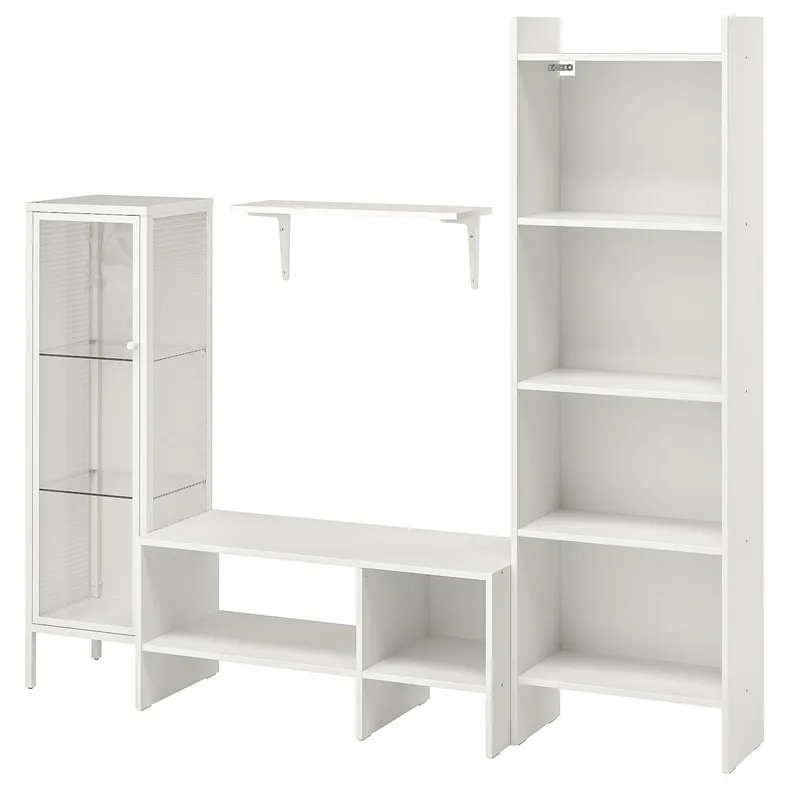 IKEA BAGGEBO БАГГЕБО, шкаф для ТВ, комбинация, белый, 174x35x160 см 294.436.53 фото №1