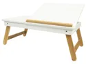 Столик для ноутбука BRW Kyoto, 53х43 см, білий / натуральний 075038 фото thumb №1