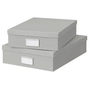 IKEA HOVKRATS ХОВКРАТС, коробка д / зберігання з кришкою 2шт, світло-сірий 905.486.89 фото