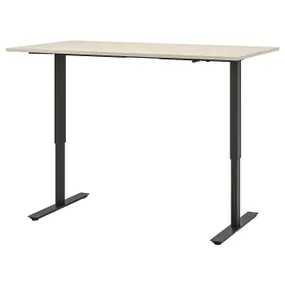 IKEA TROTTEN ТРОТТЕН, стіл регульований, бежевий/антрацит, 160x80 см 194.295.96 фото