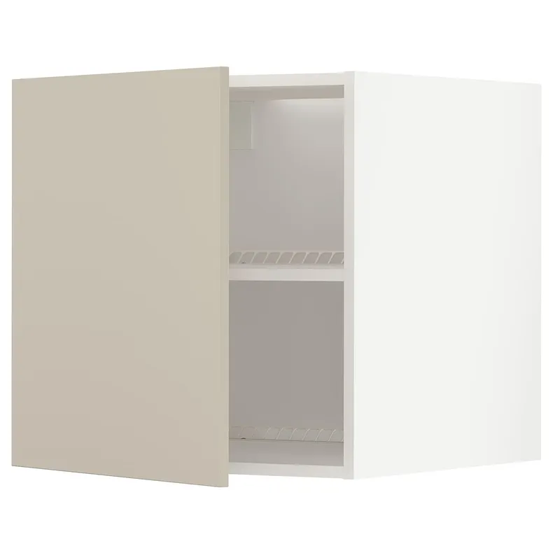 IKEA METOD МЕТОД, верхня шафа для холодильн / мороз кам, білий / хавсторпський бежевий, 60x60 см 294.543.78 фото №1