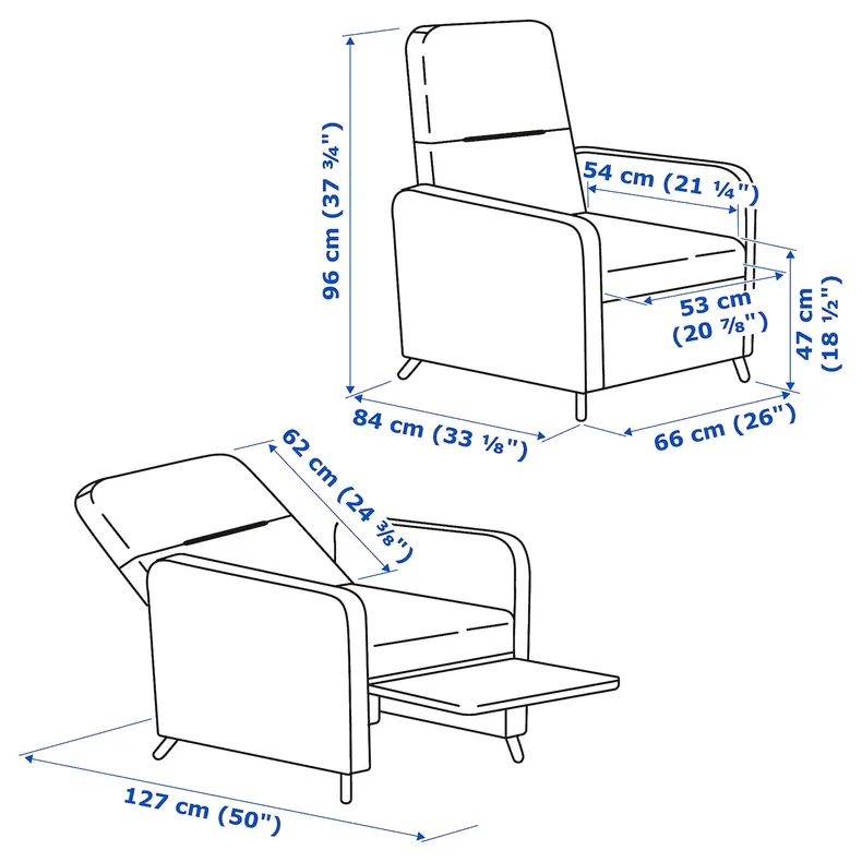 IKEA GISTAD ГІСТАД, крісло розкладне, Бомстад чорний 404.504.25 фото №8