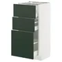 IKEA METOD МЕТОД / MAXIMERA МАКСИМЕРА, напольный шкаф с 3 ящиками, белый/Гавсторп темно-зеленый, 40x37 см 695.567.23 фото