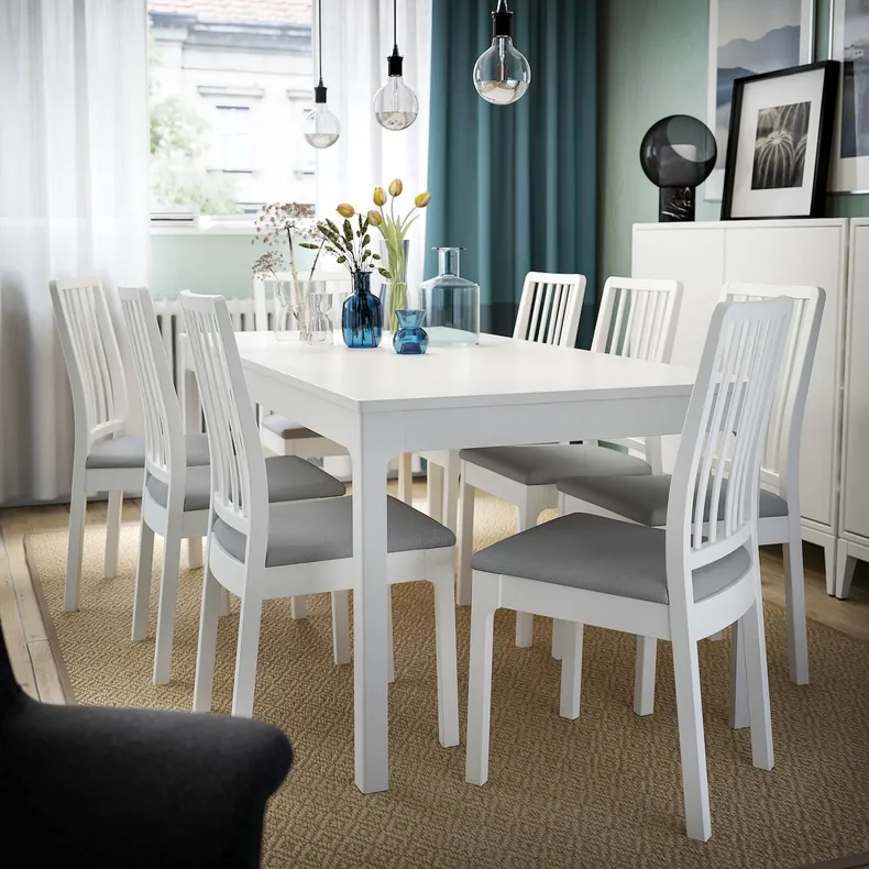 IKEA EKEDALEN ЕКЕДАЛЕН, розкладний стіл, білий, 120 / 180x80 см 703.408.07 фото №2