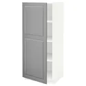 IKEA METOD МЕТОД, висока шафа із полицями, білий / сірий Бодбін, 60x60x140 см 294.642.21 фото thumb №1