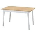 IKEA PINNTORP ПІННТОРП, стіл, світло-коричнева морилка / біла морилка, 125x75 см 305.294.67 фото thumb №1
