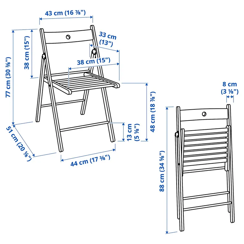 IKEA FRÖSVI ФРЁСВИ, стул складной, бук 705.343.15 фото №5