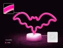 BRW Світлодіодна неонова настільна лампа кажан рожево-біла 093821 фото thumb №4