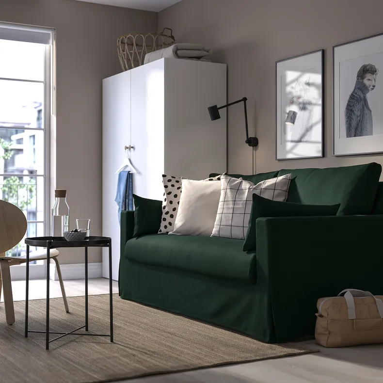IKEA HYLTARP ХЮЛЬТАРП, 2-місний диван-ліжко, Талміра темно-зелена 195.148.82 фото №3