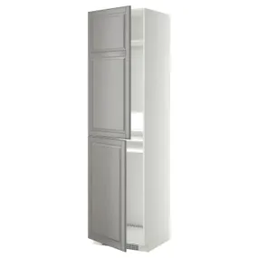 IKEA METOD МЕТОД, высок шкаф д холодильн / мороз, белый / Будбин серый, 60x60x220 см 699.256.59 фото