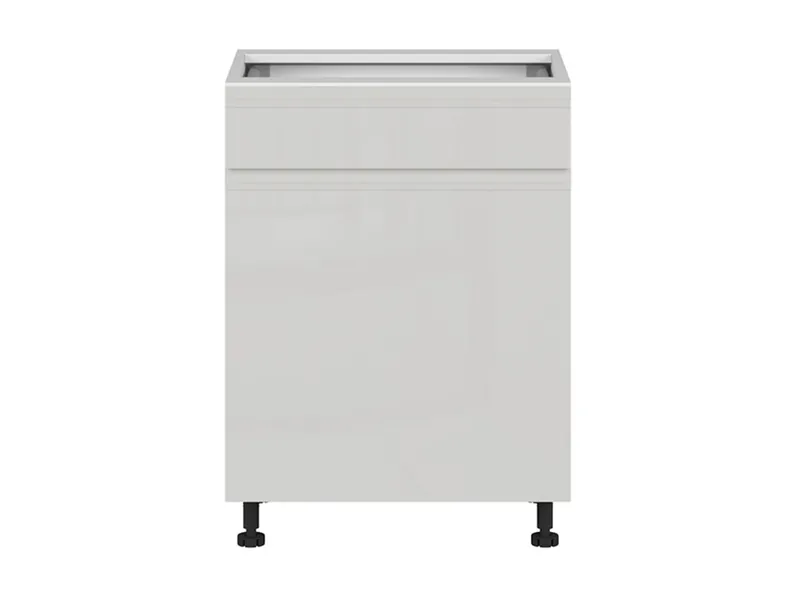 BRW Правосторонний кухонный шкаф Sole 60 см с ящиком soft-close светло-серый глянец, альпийский белый/светло-серый глянец FH_D1S_60/82_P/STB-BAL/XRAL7047 фото №1