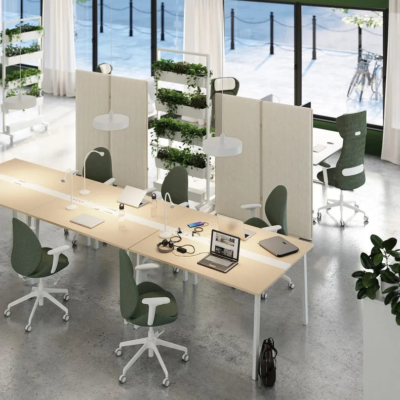IKEA MITTZON МІТТЗОН, стіл для конференцій, береза okl / біла, 140x108x75 см 095.333.86 фото №2