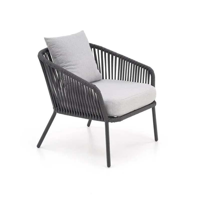 Садовый комплект HALMAR ROCCA (диван + два кресла + столик), темно-серый/светло-серый фото №5