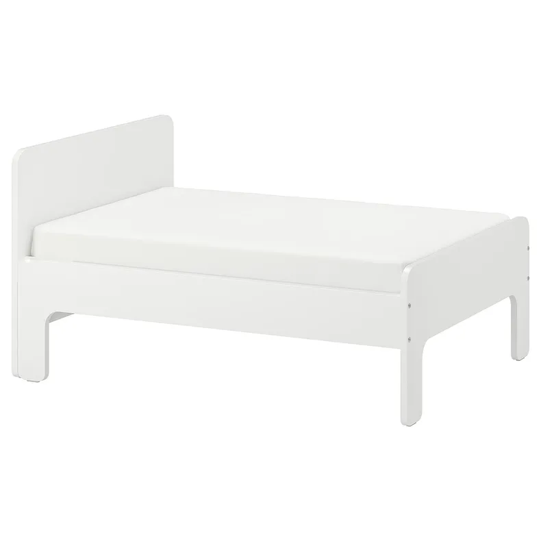 IKEA SLÄKT СЛЭКТ, раздвижная кровать с реечным дном, белый, 80x200 см 193.264.28 фото №1