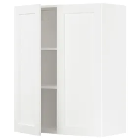 IKEA METOD МЕТОД, навісна шафа з полицями / 2 дверцят, білий Енкопінг / білий імітація дерева, 80x100 см 294.734.66 фото