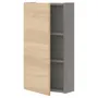 IKEA ENHET ЕНХЕТ, настінн шафа з 2 поличками/дверцят, сірий/імітація. дуб, 40x17x75 см 393.225.04 фото