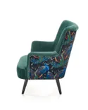 Крісло м'яке HALMAR PAGONI темно-зелений/чорний (тканина Bluvel #78) фото thumb №4