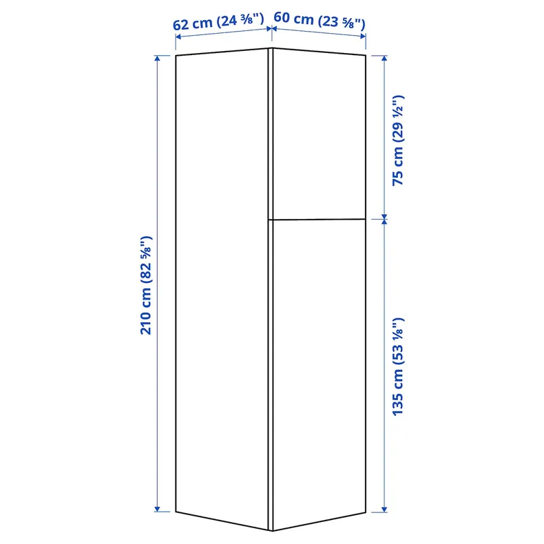 IKEA ENHET ЕНХЕТ, шафа, білий / блідо-сіро-зелений, 60x62x210 см 394.973.15 фото №5