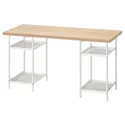 IKEA LAGKAPTEN ЛАГКАПТЕН / SPÄND СПЭНД, письменный стол, Дуб, окрашенный в белый/белый цвет, 140x60 см 495.638.52 фото thumb №1