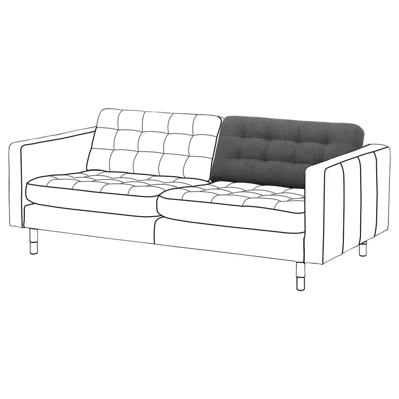 IKEA LANDSKRONA ЛАНДСКРУНА, подушка д/спинки для 2-місн дивана, Запасна частина гарматного/темно-сірого кольору 004.980.28 фото №2