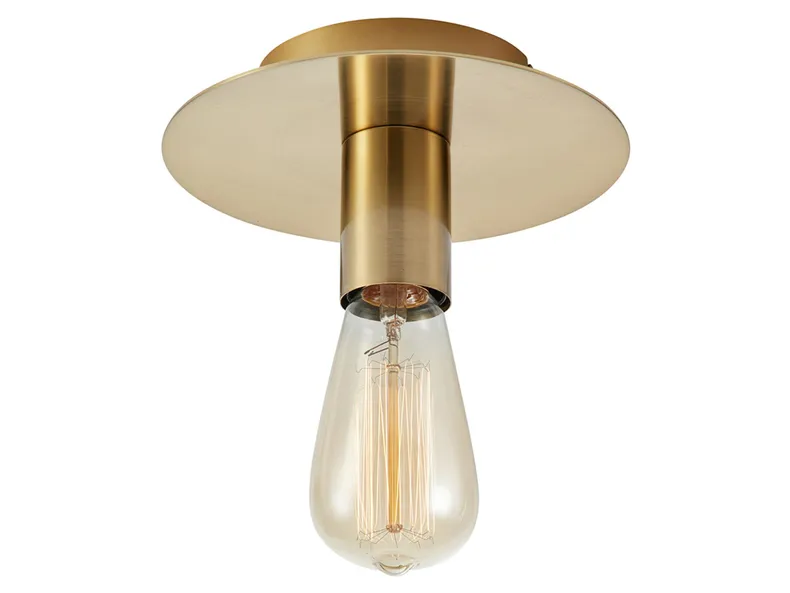 BRW Металлический потолочный светильник Piatto в золотом цвете 089017 фото №1