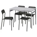 IKEA GRÅSALA ГРОСАЛА / ADDE АДДЕ, стол и 4 стула, серый серый / черный, 110 см 394.972.59 фото thumb №1