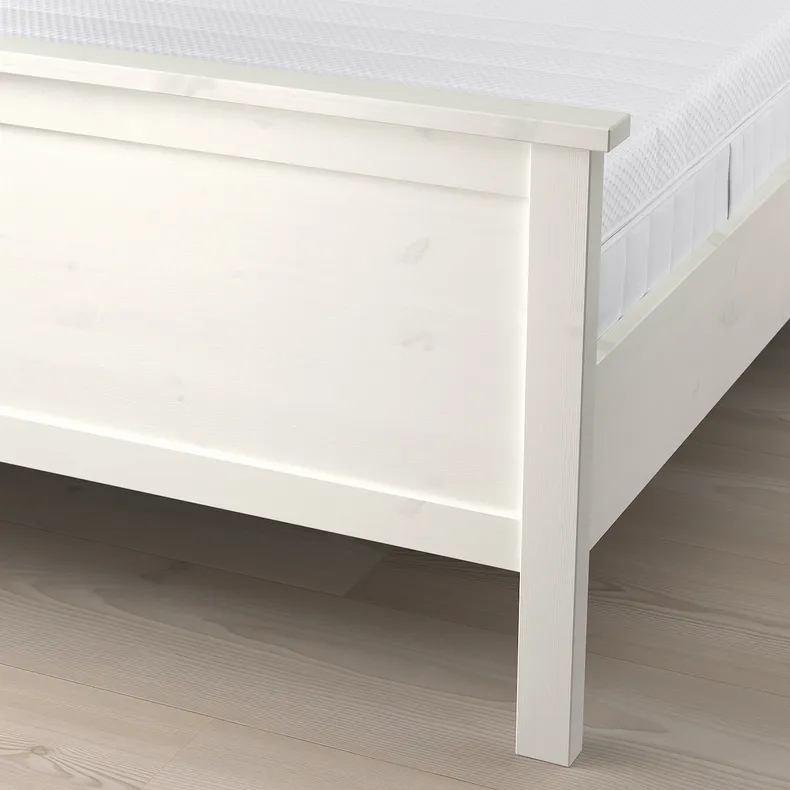 IKEA HEMNES ХЕМНЭС, каркас кровати с матрасом, белое пятно / Акрехамн средней жесткости, 160x200 см 695.431.08 фото №2