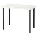 IKEA LINNMON ЛІННМОН / ADILS АДІЛС, стіл, білий/чорний, 100x60 см 099.321.77 фото thumb №1