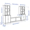 IKEA TONSTAD ТОНСТАД, шкаф для ТВ, комбинация, кремовое/прозрачное стекло, 339x47x201 см 595.717.62 фото thumb №6