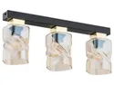 BRW Трехпозиционный потолочный светильник Meru из стали и стекла черного и золотого цвета 078205 фото thumb №1