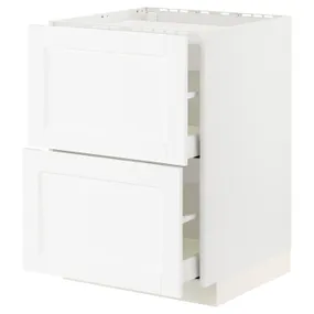 IKEA METOD МЕТОД / MAXIMERA МАКСИМЕРА, шкаф д / варочной панели / 2фасада / 2ящ, белый Энкёпинг / белая имитация дерева, 60x60 см 394.734.04 фото