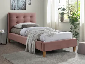 Кровать односпальная SIGNAL TEXAS VELVET 90х200, Bluvel 52 - антикварный розовый фото