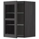 IKEA METOD МЕТОД, навесной шкаф / полки / стеклян дверца, черный / Лерхиттан с черными пятнами, 40x60 см 494.673.70 фото thumb №1