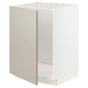 IKEA METOD МЕТОД, напольный шкаф для мойки, белый / Стенсунд бежевый, 60x60 см 994.548.36 фото