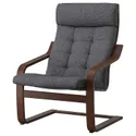 IKEA POÄNG ПОЕНГ, крісло, коричневий / ГУННАРЕД темно-сірий 595.020.66 фото thumb №1