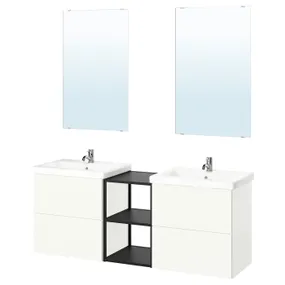 IKEA ENHET ЕНХЕТ, ванна, антрацит / білий, 164x43x65 см 795.472.76 фото