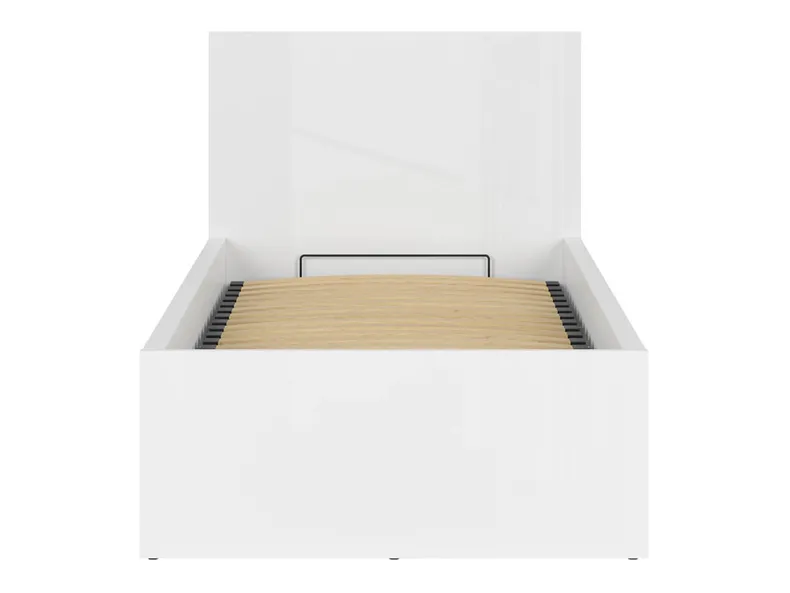 BRW Кровать Tetrix 90x200 с каркасом и ящиком для хранения белый глянцевый, белый глянец LOZ/90/B-BIP фото №3
