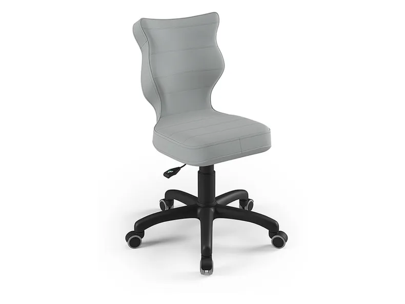 BRW Детский настольный стул серого цвета размер 4 OBR_PETIT_CZARNY_ROZM.4_VELVET_03 фото №1