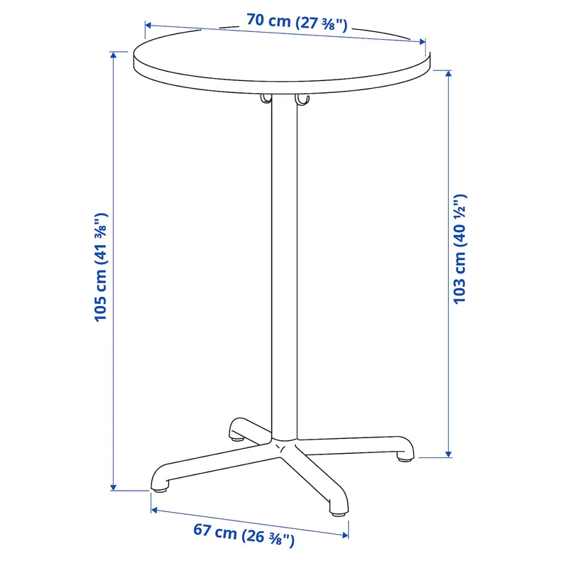 IKEA STENSELE СТЕНСЕЛЕ, барний стіл, антрацит/антрацит, 70 см 092.882.24 фото №4