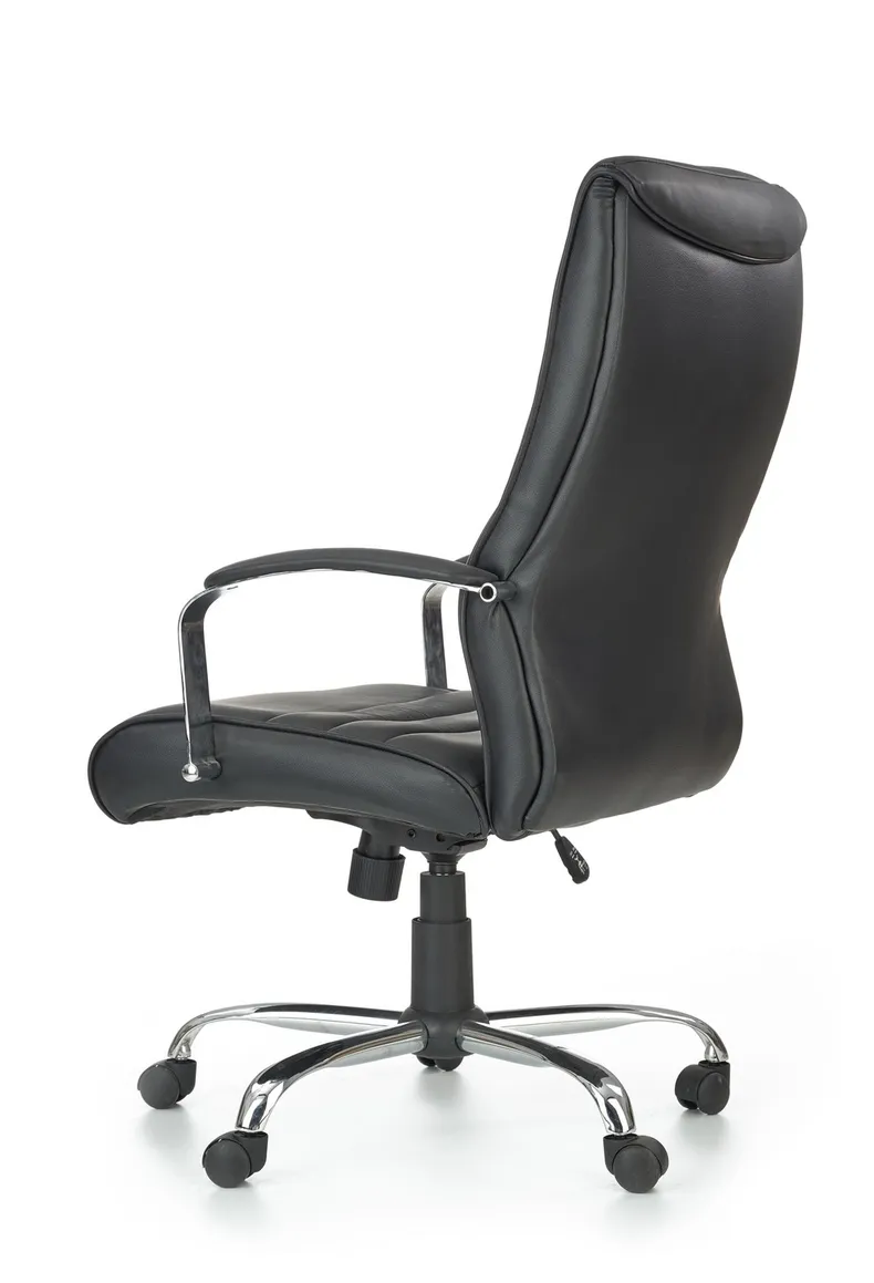 Крісло комп'ютерне офісне обертове HALMAR TEKSAS чорний - шкіра фото №4